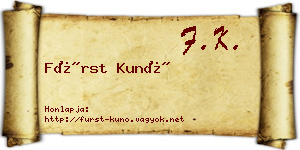 Fürst Kunó névjegykártya